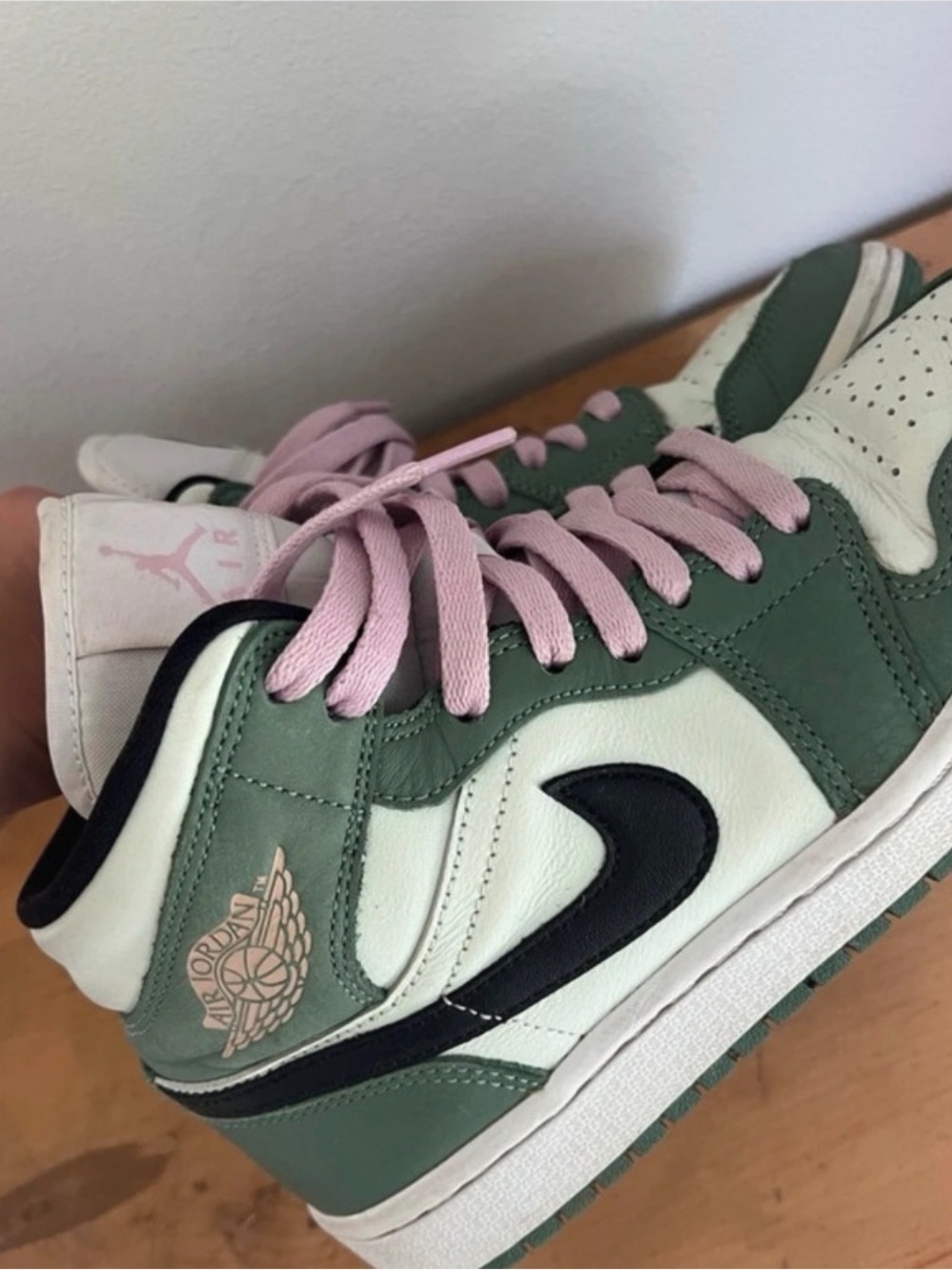 Jordan Low-Top Sneakers in Green, White & Pink